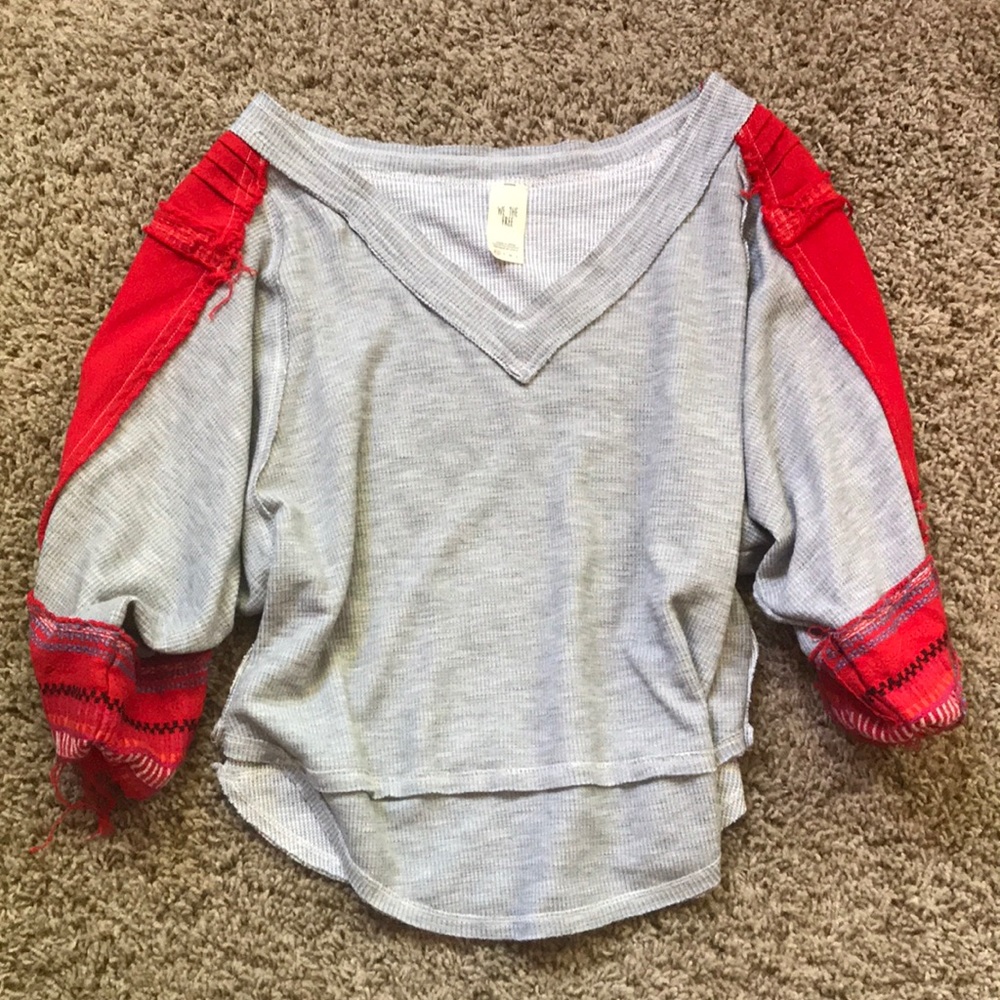 Free People waffle blouse